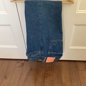Acne Relaxed Fit Blue Jeans with Orange Accent